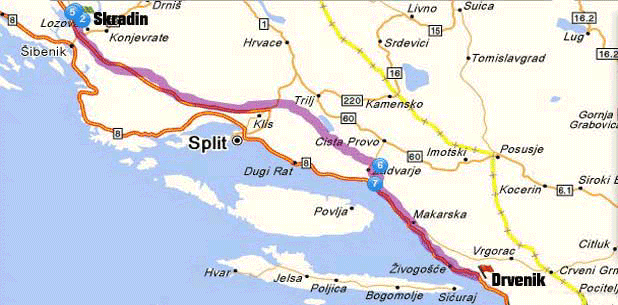 tappa Skradin Drvenik 169 Km.